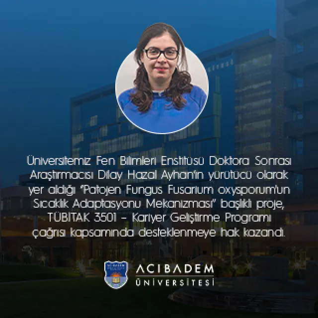 Öğrencimiz Dilay Hazal Ayhan'a TÜBİTAK Desteği