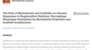 Biyomalzeme Merkezimiz yeni makalesini yayınladı